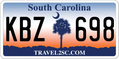 SC license plate KBZ698