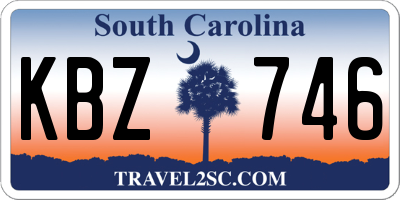 SC license plate KBZ746