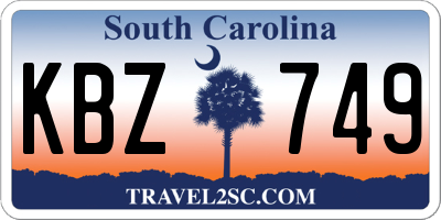 SC license plate KBZ749