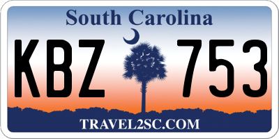 SC license plate KBZ753
