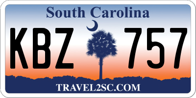 SC license plate KBZ757