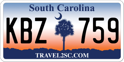 SC license plate KBZ759