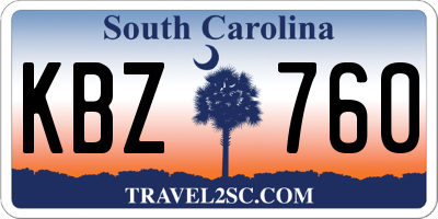 SC license plate KBZ760