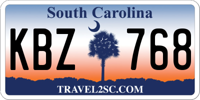 SC license plate KBZ768