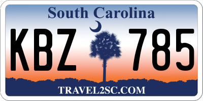 SC license plate KBZ785