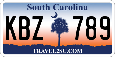 SC license plate KBZ789