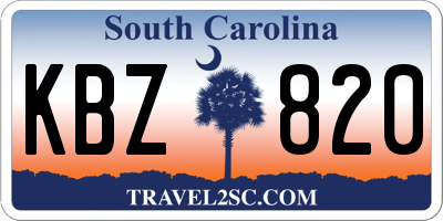 SC license plate KBZ820