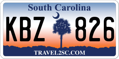 SC license plate KBZ826