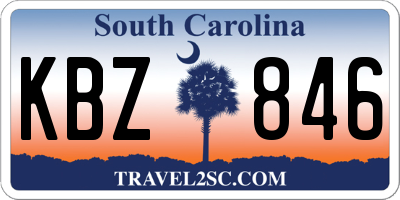 SC license plate KBZ846