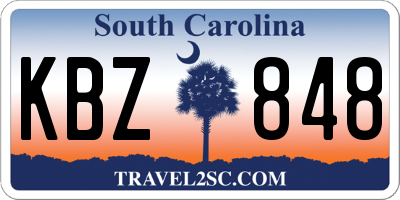 SC license plate KBZ848
