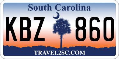 SC license plate KBZ860