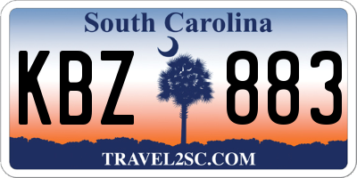 SC license plate KBZ883