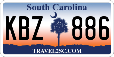 SC license plate KBZ886