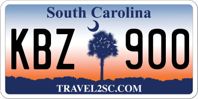 SC license plate KBZ900