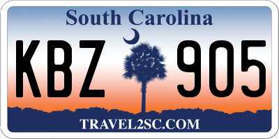 SC license plate KBZ905