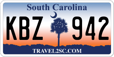 SC license plate KBZ942