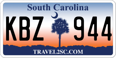 SC license plate KBZ944