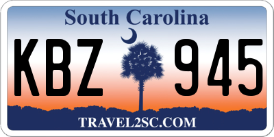 SC license plate KBZ945