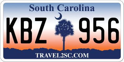 SC license plate KBZ956