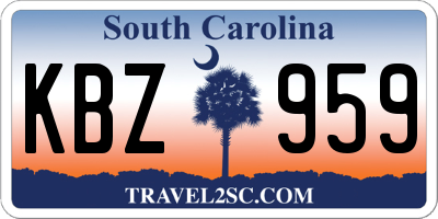 SC license plate KBZ959