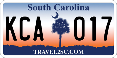 SC license plate KCA017