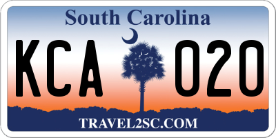 SC license plate KCA020
