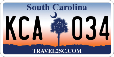 SC license plate KCA034