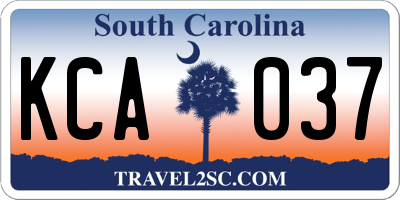 SC license plate KCA037