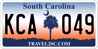 SC license plate KCA049