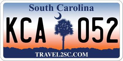 SC license plate KCA052