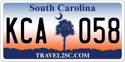 SC license plate KCA058