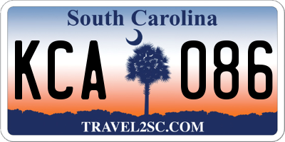 SC license plate KCA086