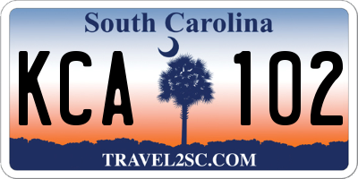 SC license plate KCA102