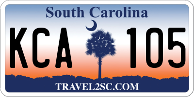 SC license plate KCA105
