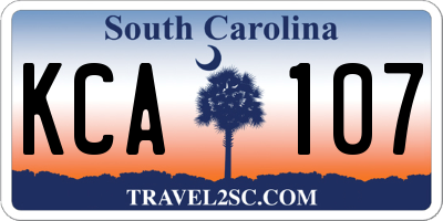 SC license plate KCA107