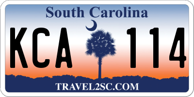 SC license plate KCA114