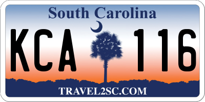 SC license plate KCA116