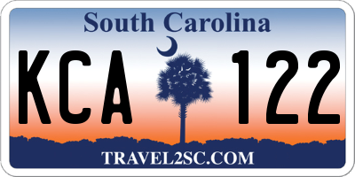 SC license plate KCA122