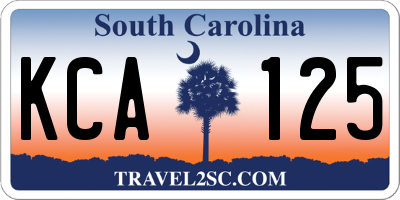 SC license plate KCA125