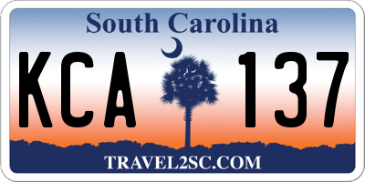 SC license plate KCA137