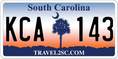 SC license plate KCA143