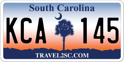 SC license plate KCA145