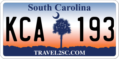 SC license plate KCA193