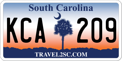 SC license plate KCA209