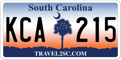 SC license plate KCA215