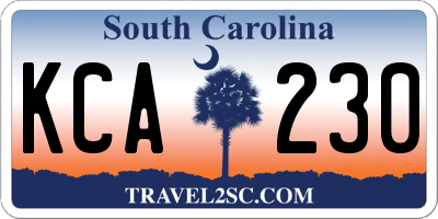 SC license plate KCA230