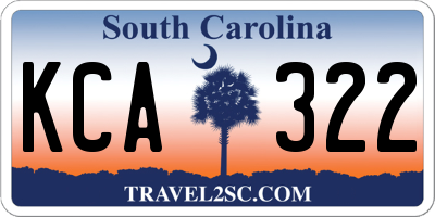 SC license plate KCA322