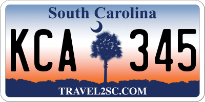 SC license plate KCA345