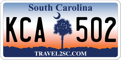 SC license plate KCA502
