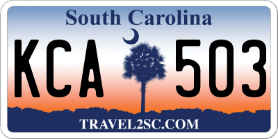 SC license plate KCA503